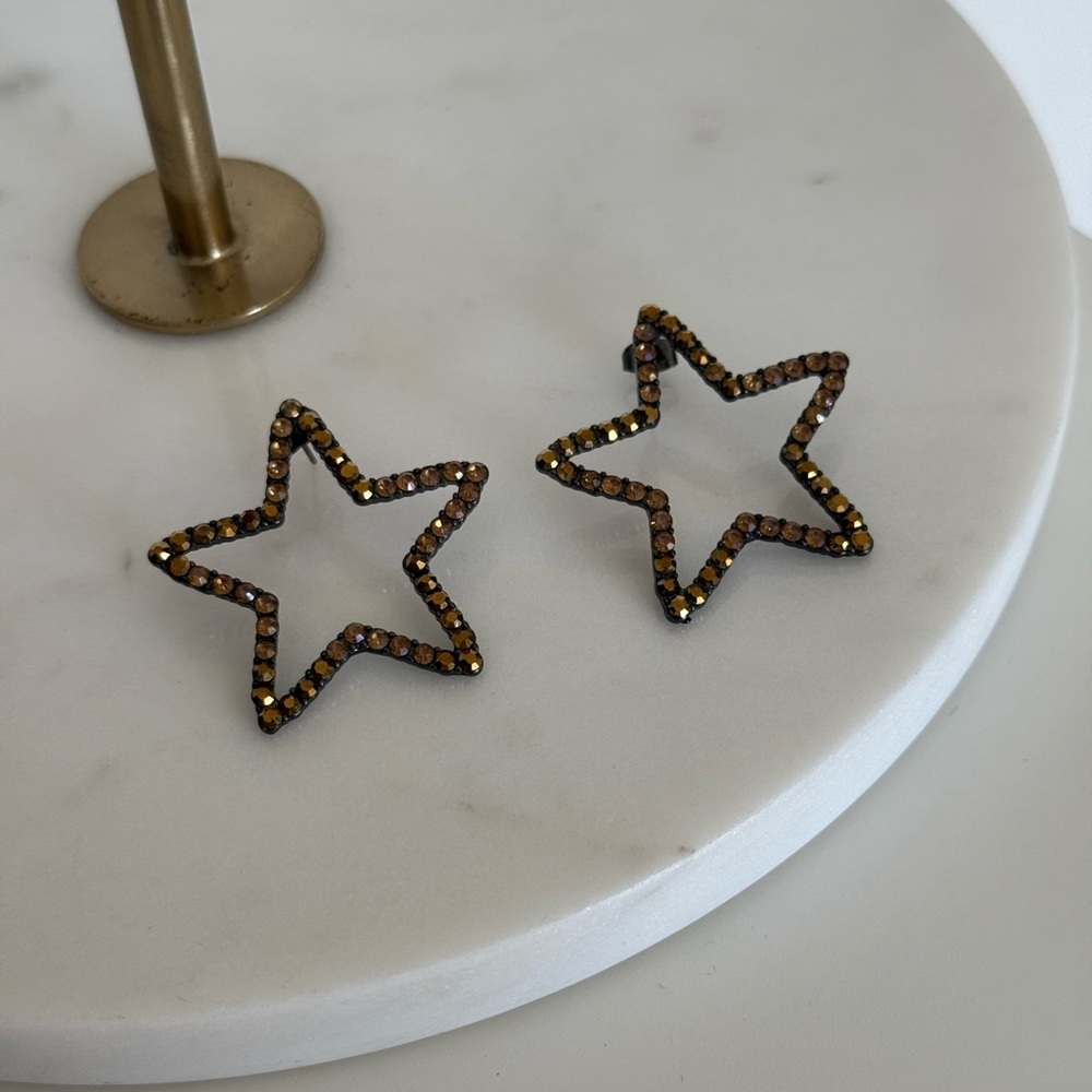 New Zara Star Shaped Rhinestone Earrings